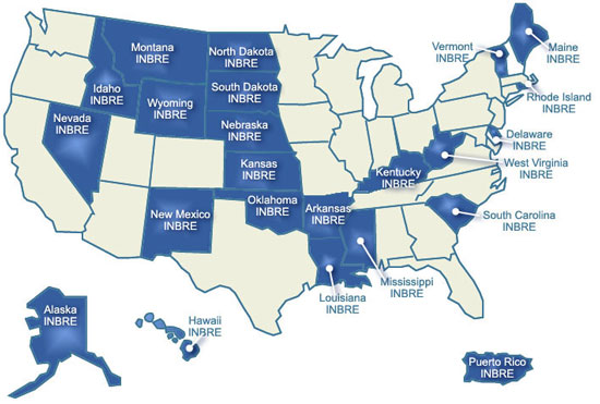 INBRE Network Map